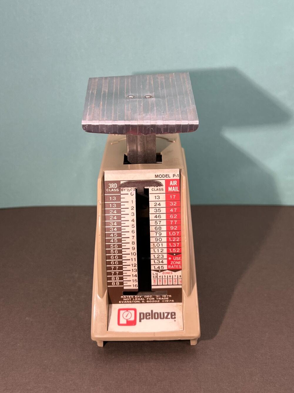Mini Pelouze Mail Scale 1975 Mail Rates P-1 Rates Effective Dec 31 1975